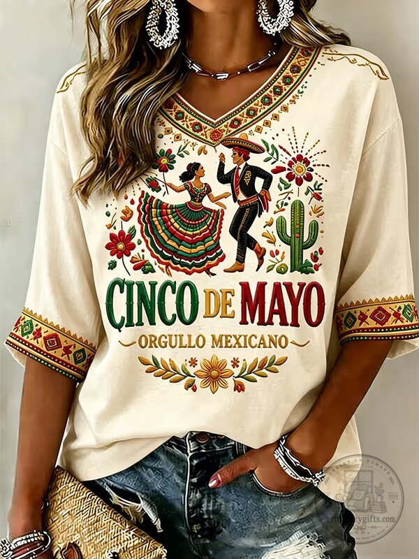 Cinco de Mayo Orgullo Mexicano Folkloric Dancers Women's T-Shirt