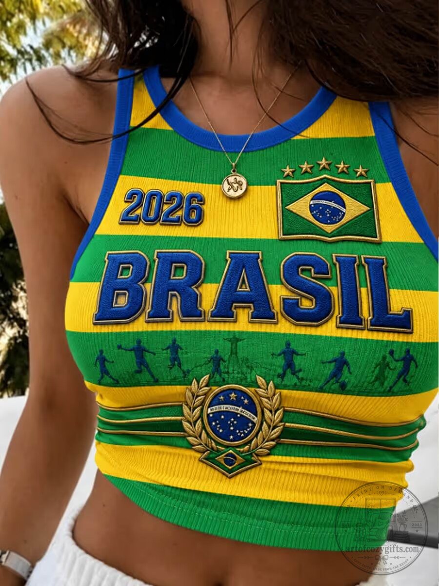 Brazil National Football Team 2026 World Cup Design Women's Tank Top
