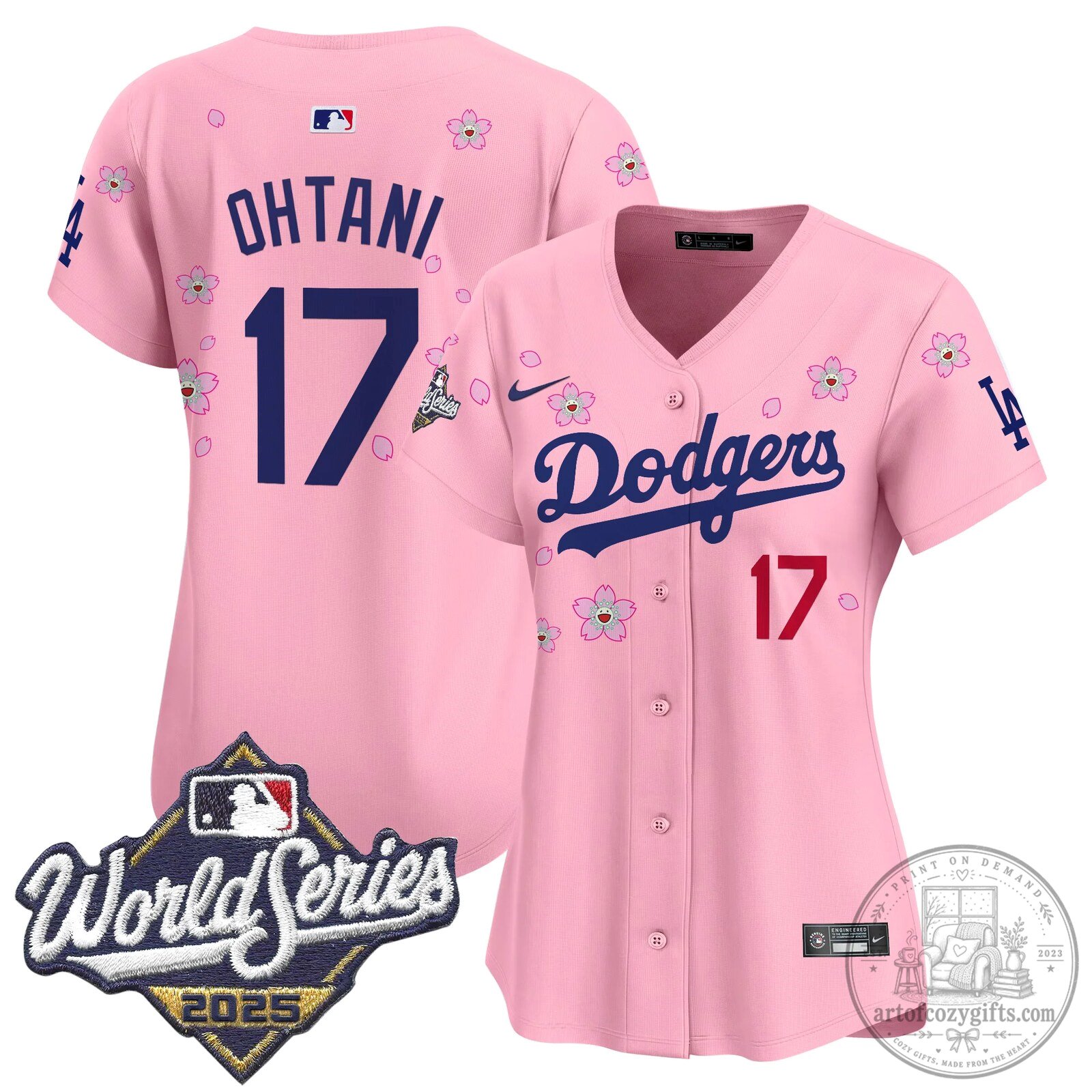 Shohei Ohtani Los Angeles Dodgers Pink Cherry Blossom Baseball Jersey