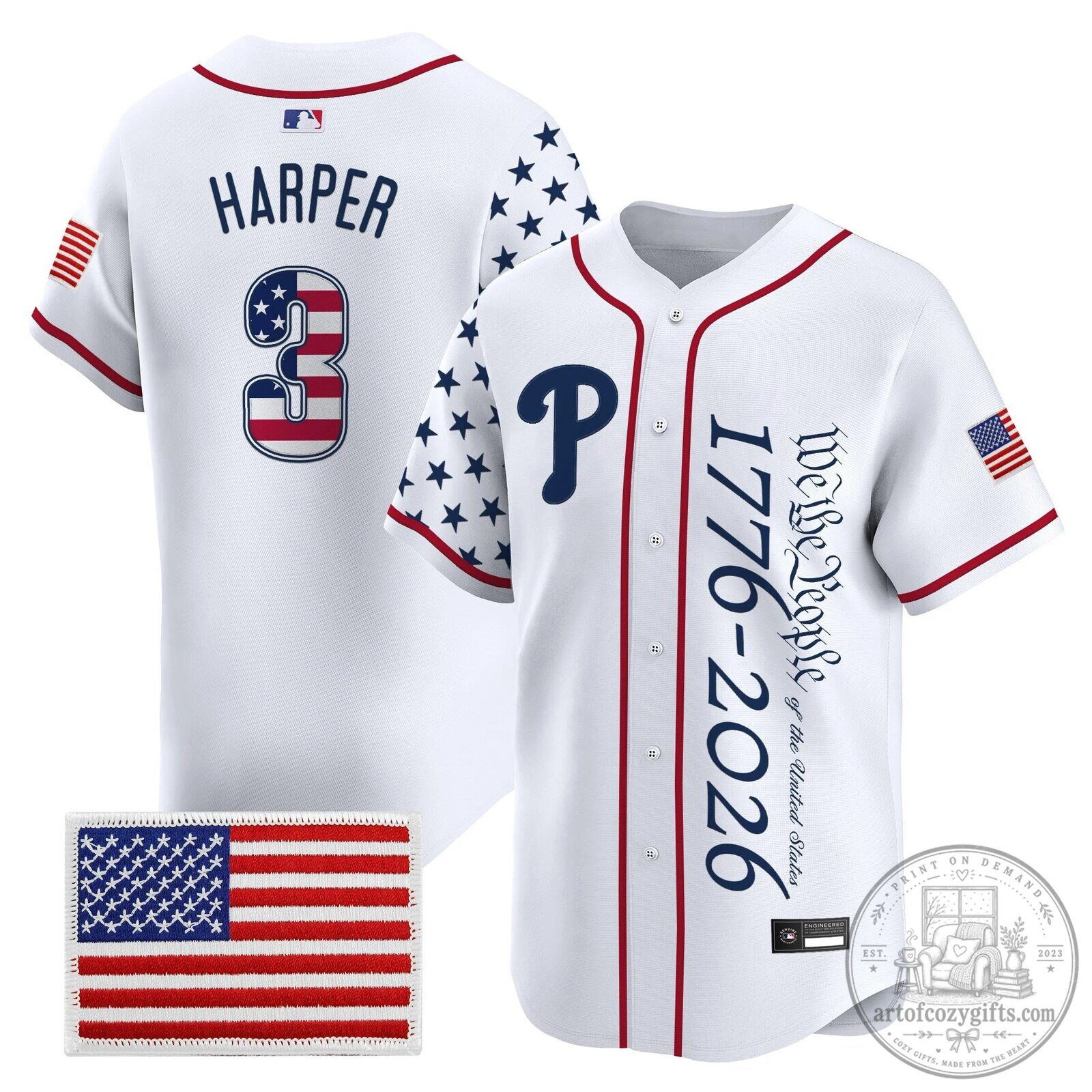 Bryce Harper Philadelphia Phillies America 250 Edition Baseball Jersey