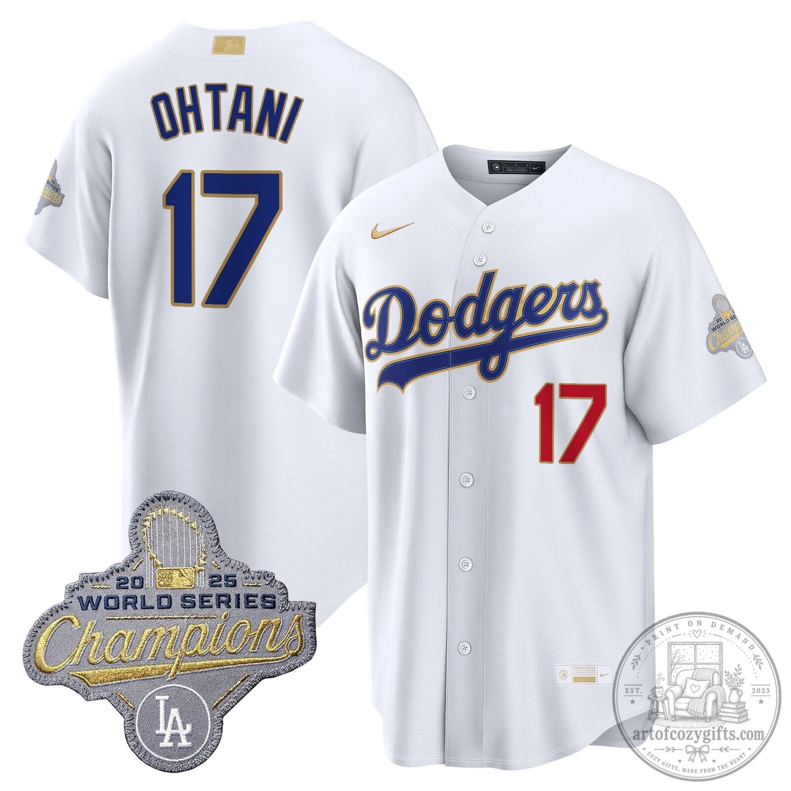 Shohei Ohtani Los Angeles Dodgers World Series Champions Baseball Jersey