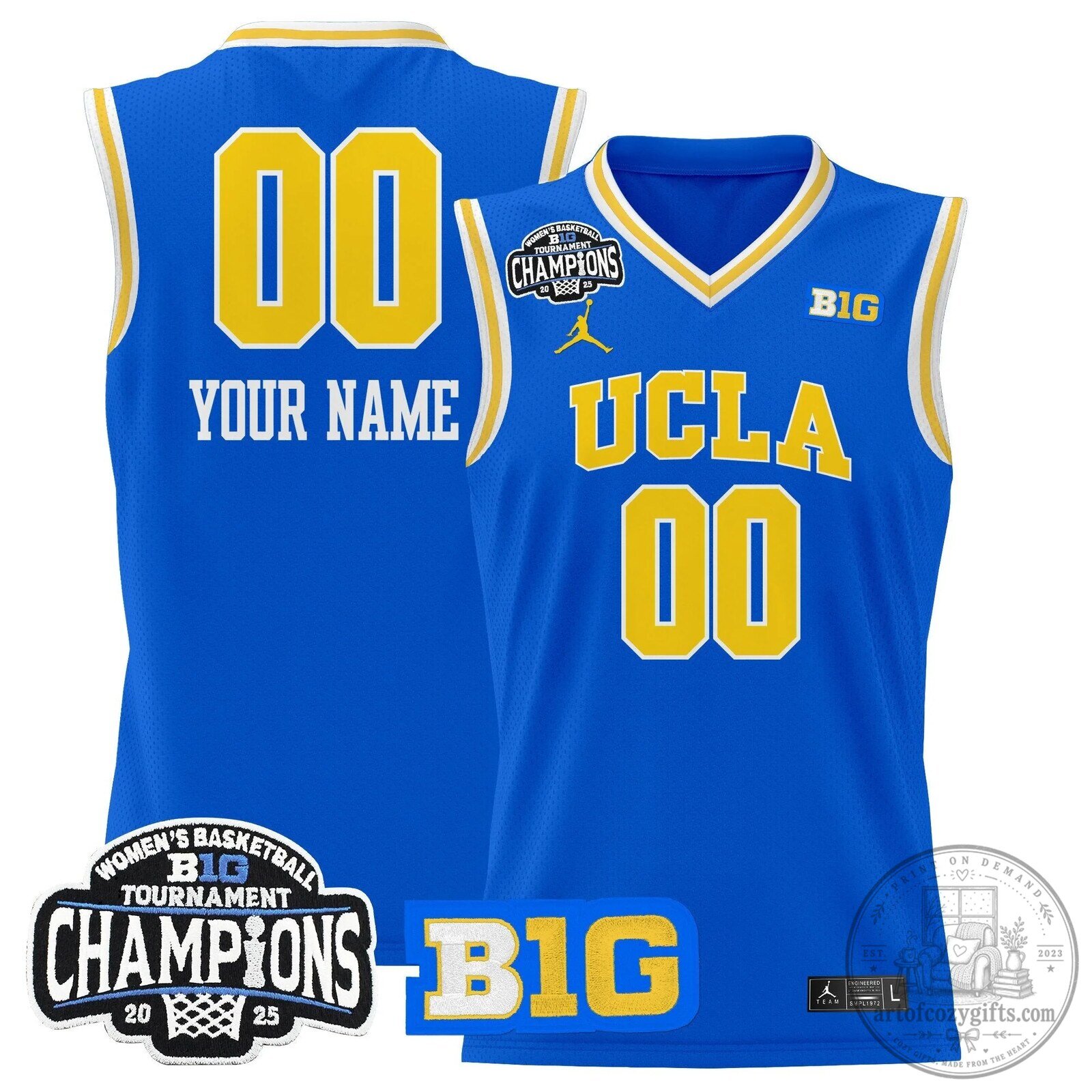 UCLA 2025 Big Ten Women's Basketball Tournament Champions Custom Jersey