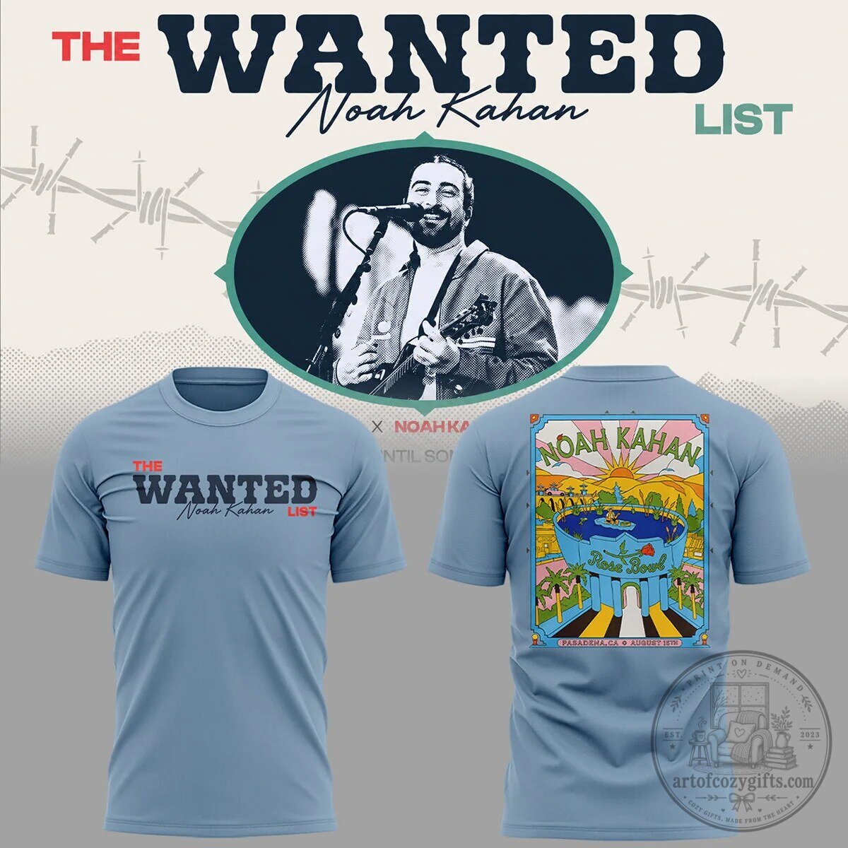 Noah Kahan The Wanted List Tour 2024 Concert T-Shirt