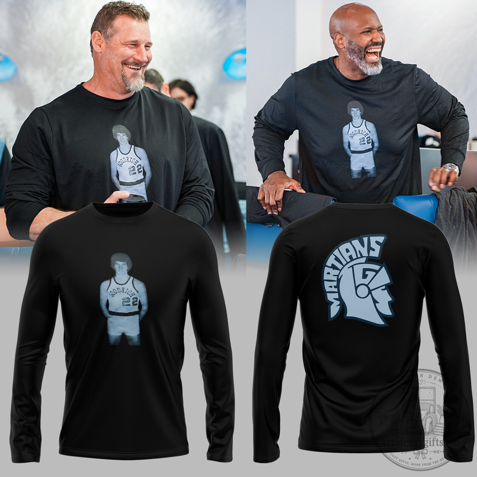 Rod Wood Goodrich High School Basketball Player Long-Sleeve Shirt