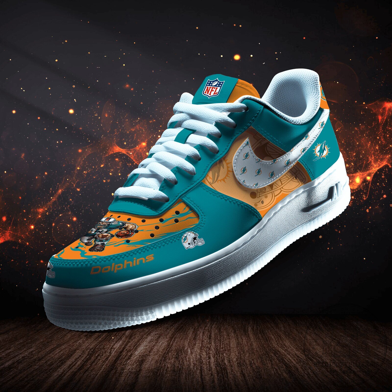 Miami Dolphins NFL Team Logo Custom Low Top Sneakers