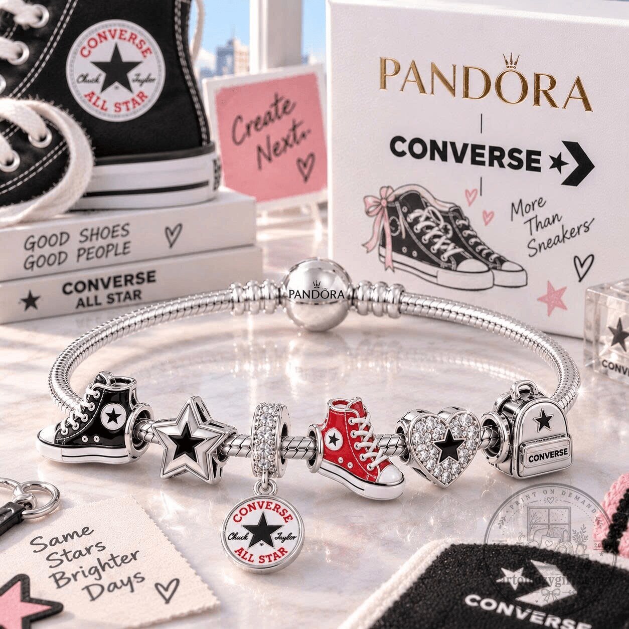 Pandora Converse Chuck Taylor All Star Silver Charm Bracelet