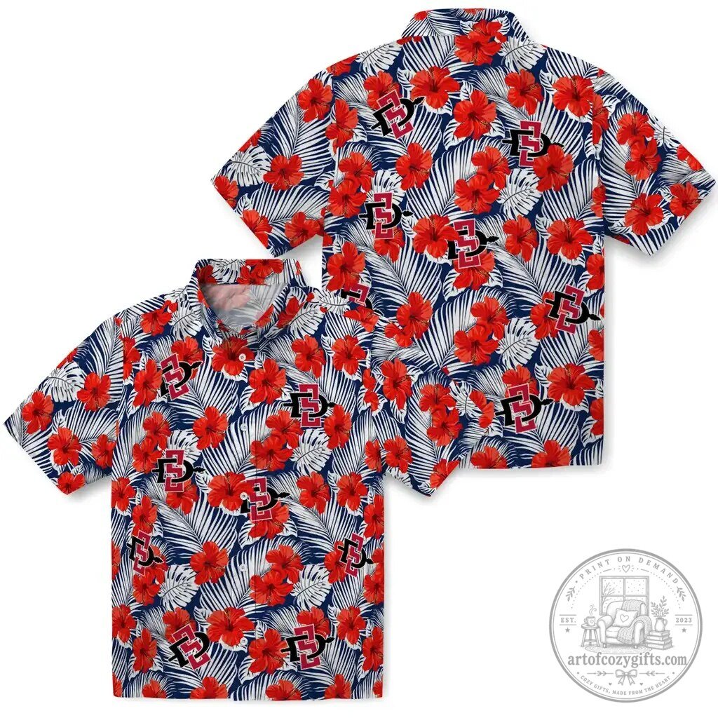 San Diego State Aztecs Gamecocks Shirt Hawaiian Floral Summer Button-Up Shirt
