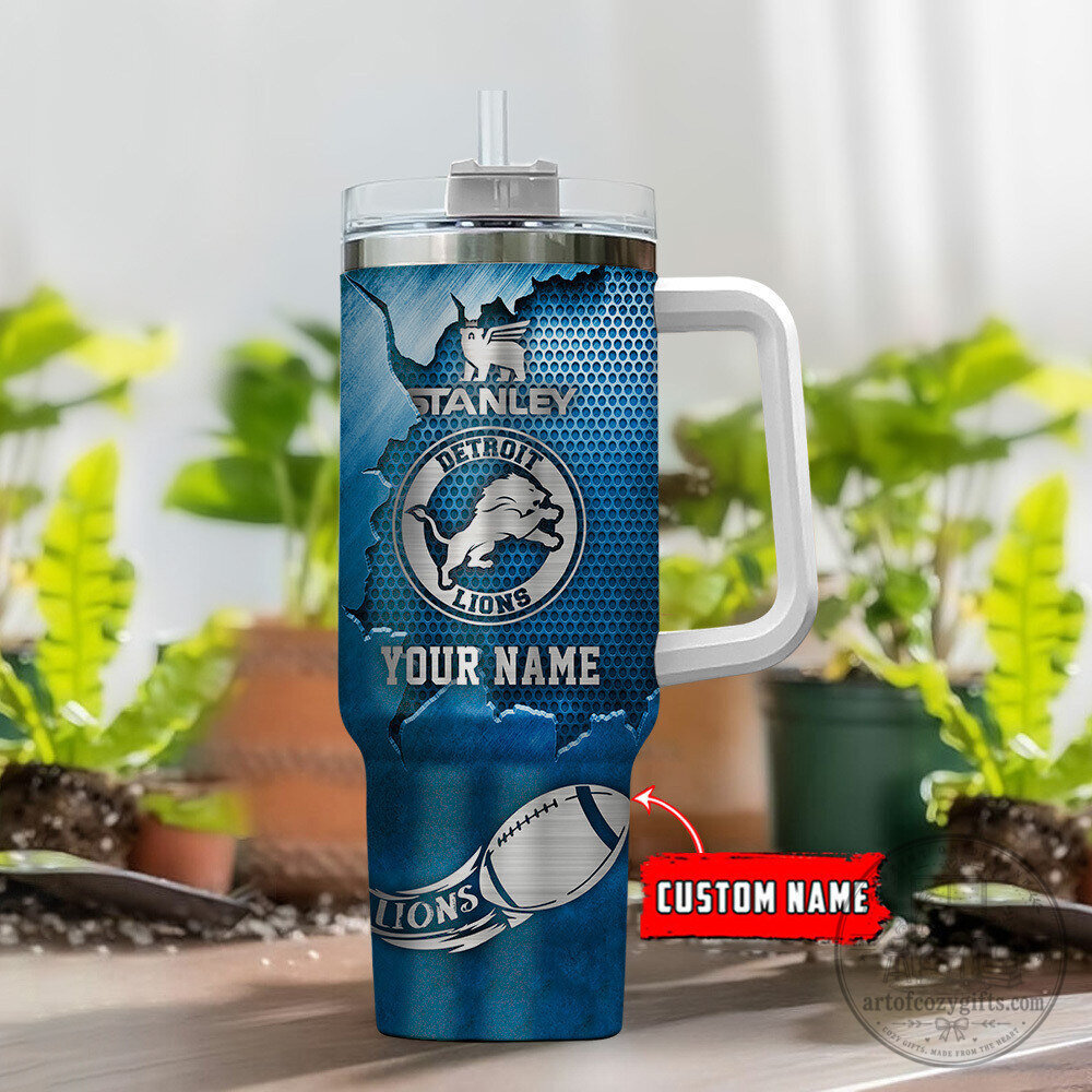 Detroit Lions NFL Custom Name Stanley Tumbler 40oz