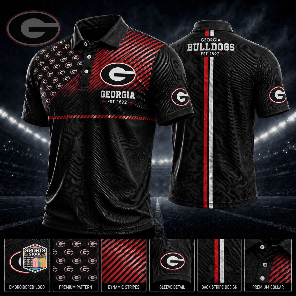 Georgia Bulldogs Polo Shirt for Men - University of Georgia Fan Apparel