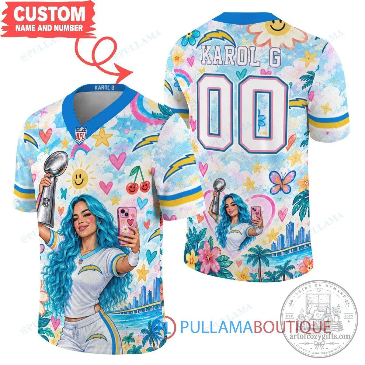 Karol G Los Angeles Chargers Super Bowl Football Jersey