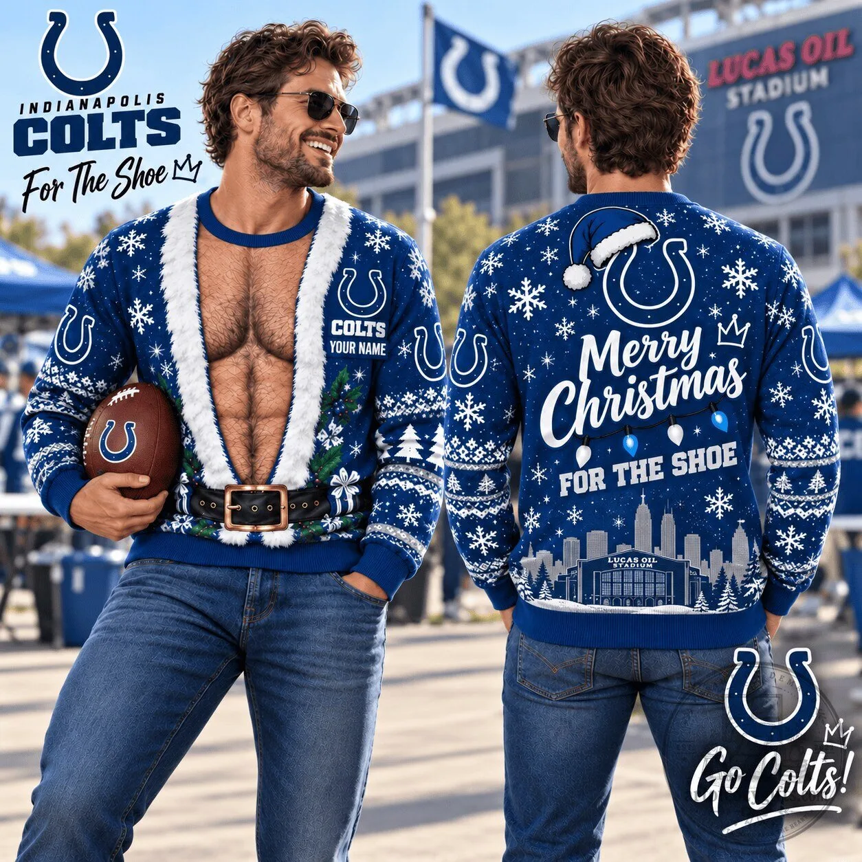 Indianapolis Colts Ugly Christmas Sweater NFL Football Fan Gift