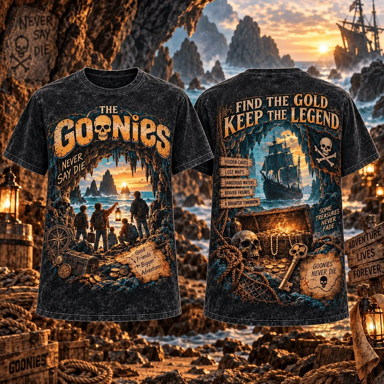 The Goonies Never Say Die Find The Gold Keep The Legend T-Shirt
