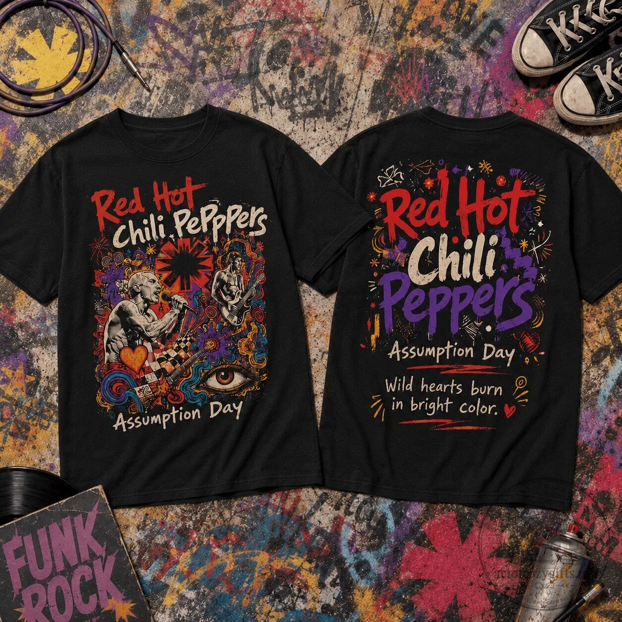 Red Hot Chili Peppers Assumption Day Funk Rock Band T-Shirt for Music Fans