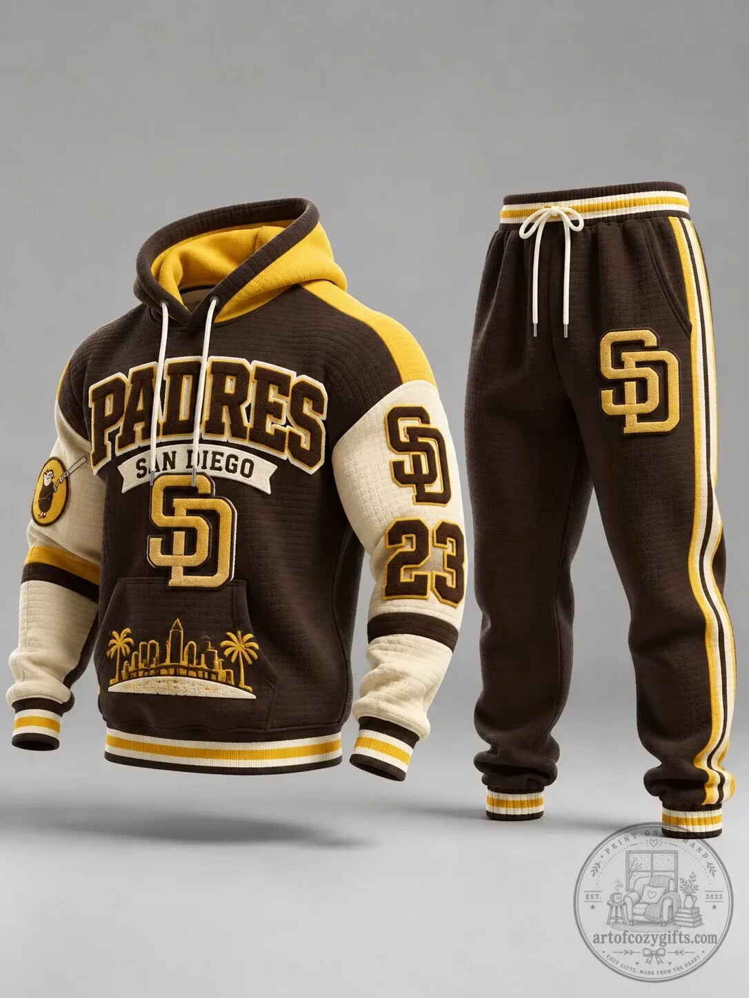 San Diego Padres Baseball Team Hoodie and Sweatpants Tracksuit Set