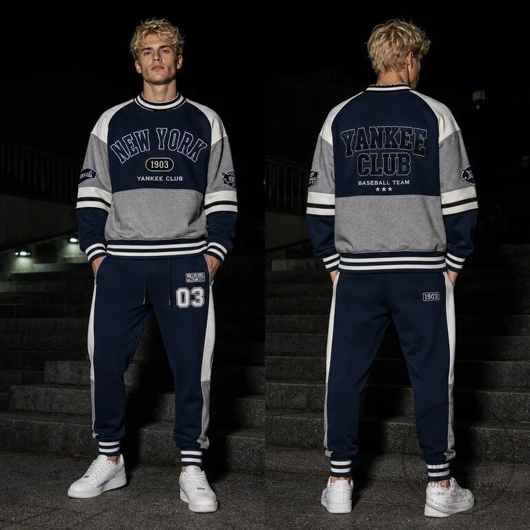 New York Yankees Club Baseball Team Sweatshirt and Jogger Pants Set