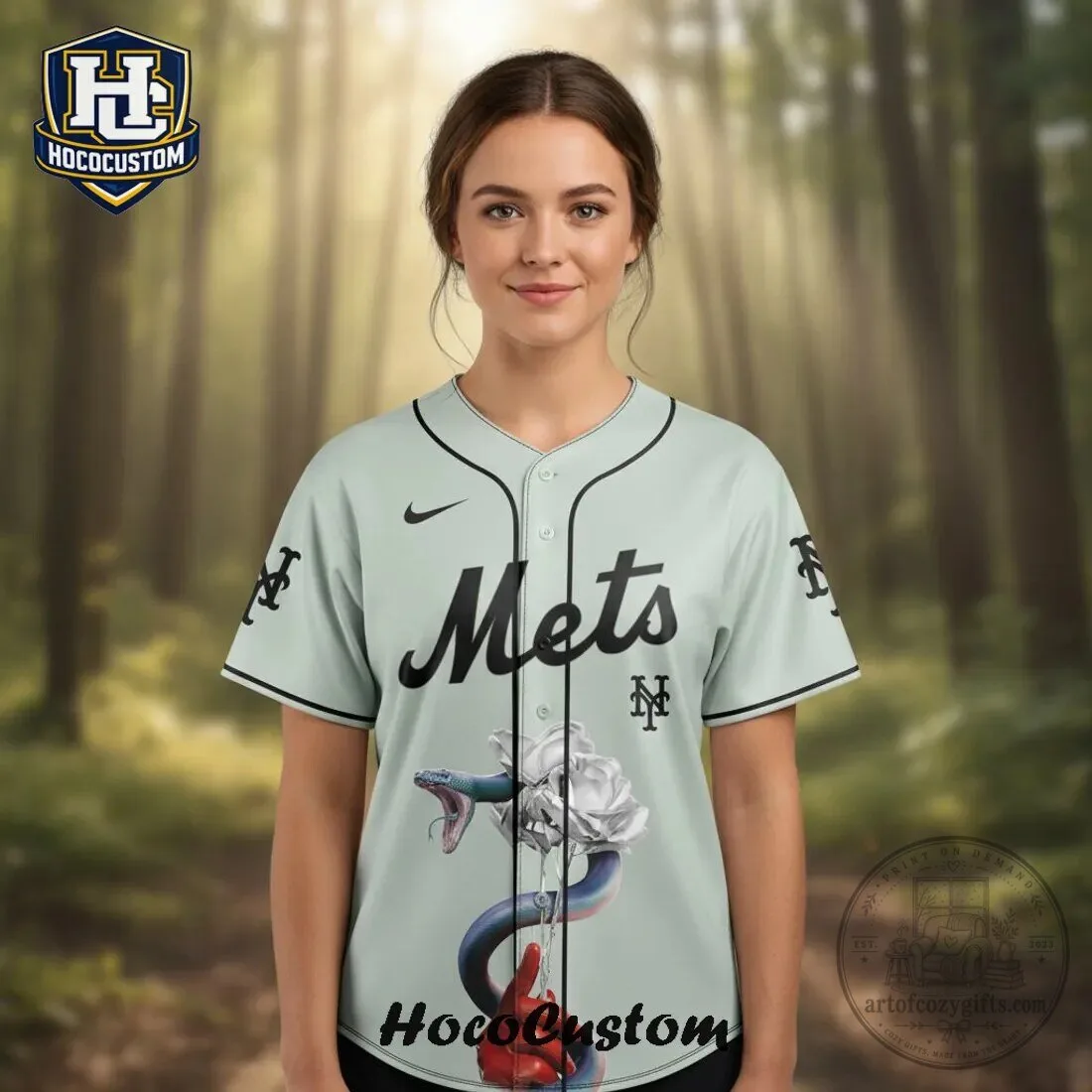 New York Mets Baseball Hunger Games Snake Rose Custom Jersey