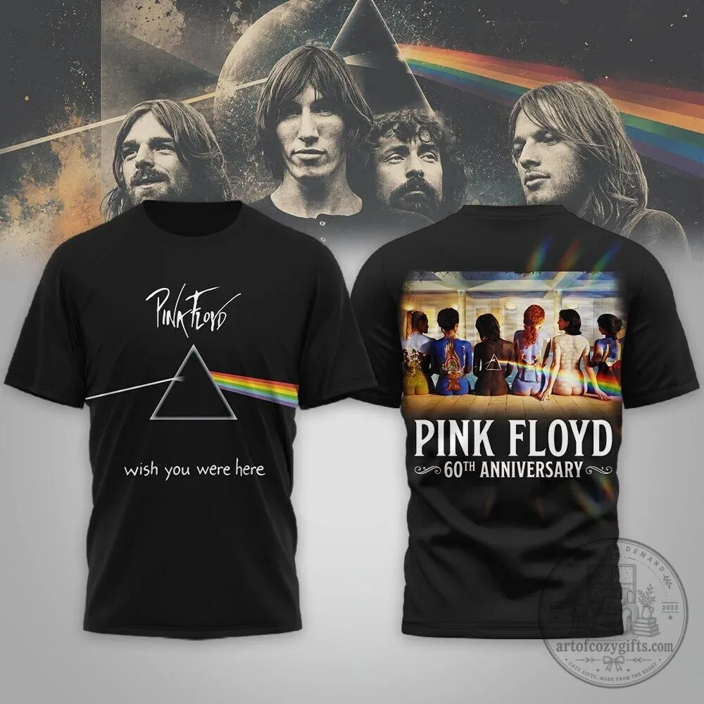 Pink Floyd Wish You Were Here 60th Anniversary Prism Rainbow Triangle T-Shirt