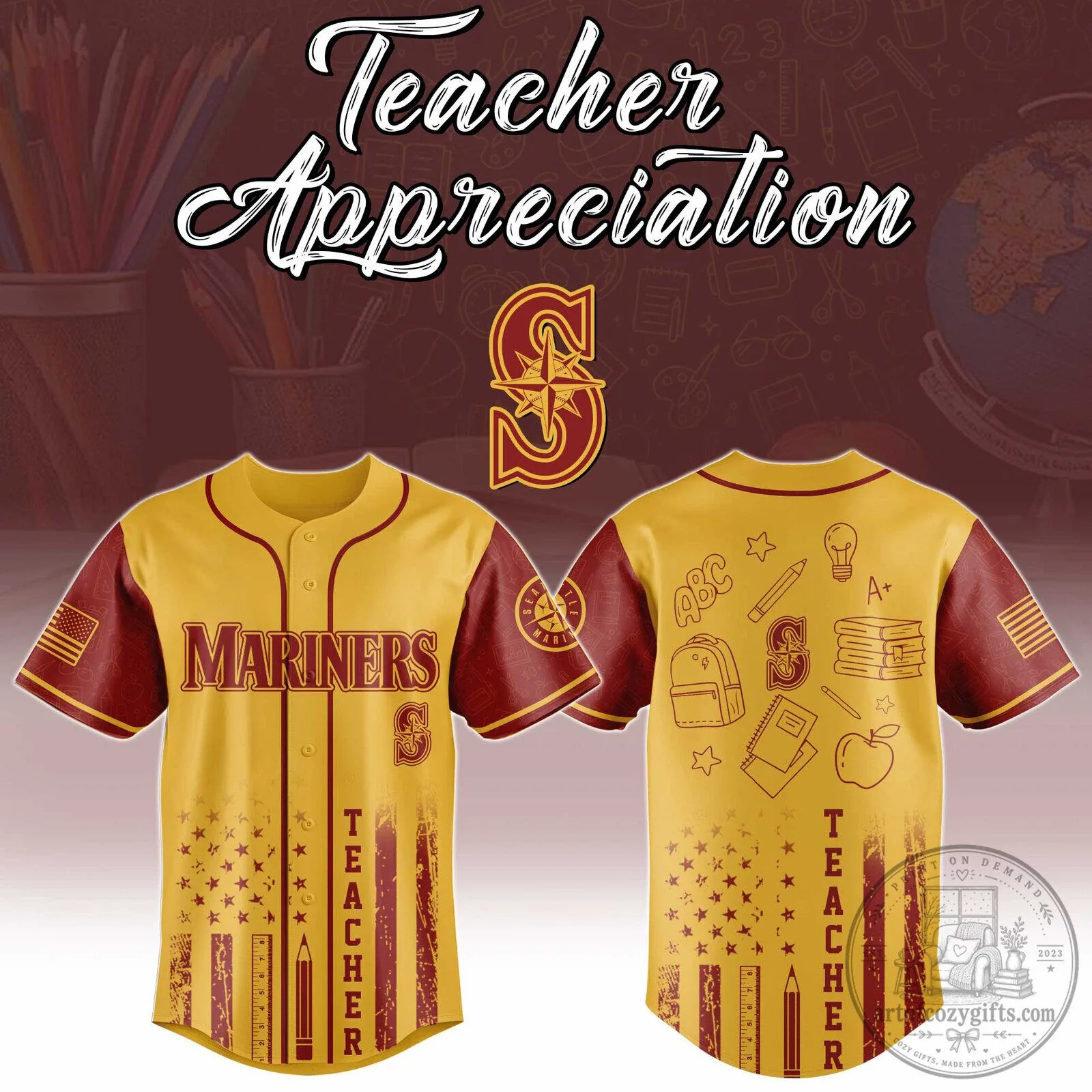 Seattle Mariners Baseball Teacher Appreciation Day Special Edition Baseball Jersey