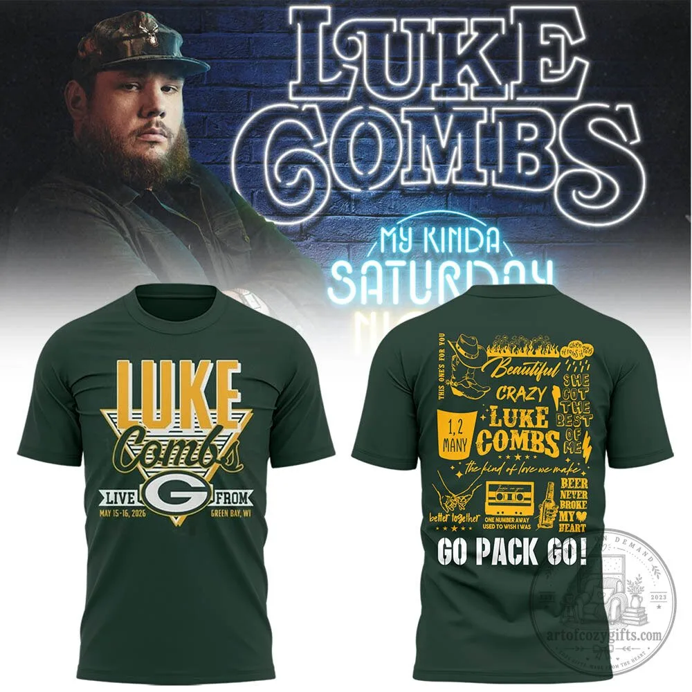 Lambeau Field Concert T-Shirt for My Kinda Saturday Night by Luke Combs