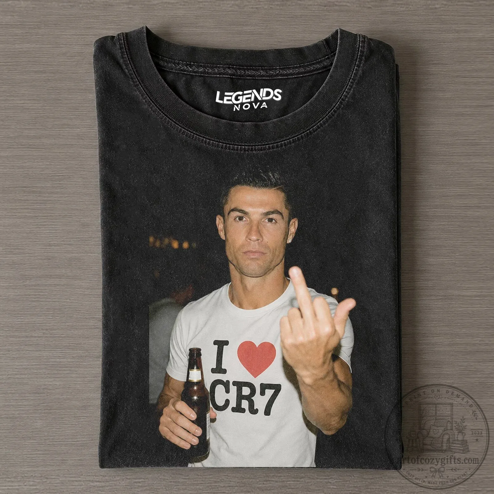 Cristiano Ronaldo I Love CR7 Funny Middle Finger Vintage T-Shirt