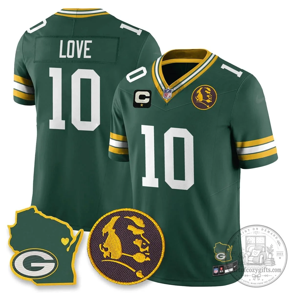 Jordan Love Stitched Football Jersey - Green Bay Packers by John Madden