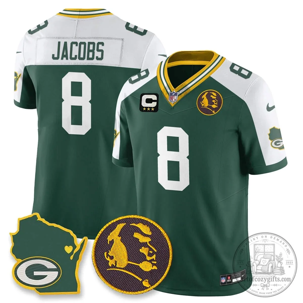 Jordan Love Stitched Football Jersey - Green Bay Packers by John Madden 58 Jordan Love Stitched Football Jersey - Green Bay Packers by John Madden