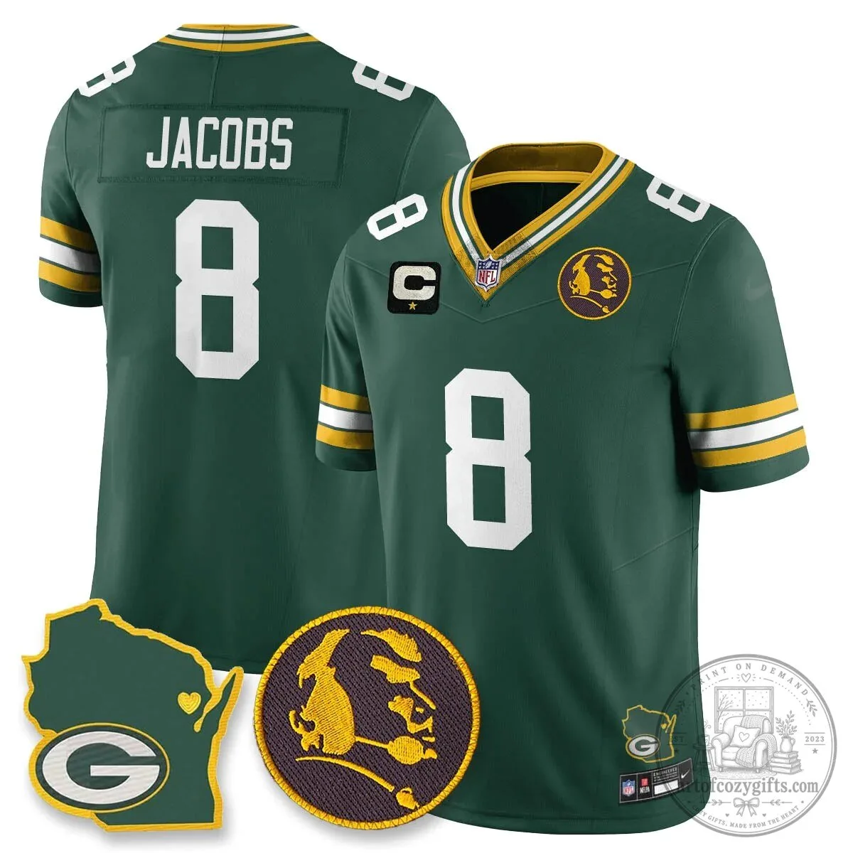 Jordan Love Stitched Football Jersey - Green Bay Packers by John Madden 64 Jordan Love Stitched Football Jersey - Green Bay Packers by John Madden