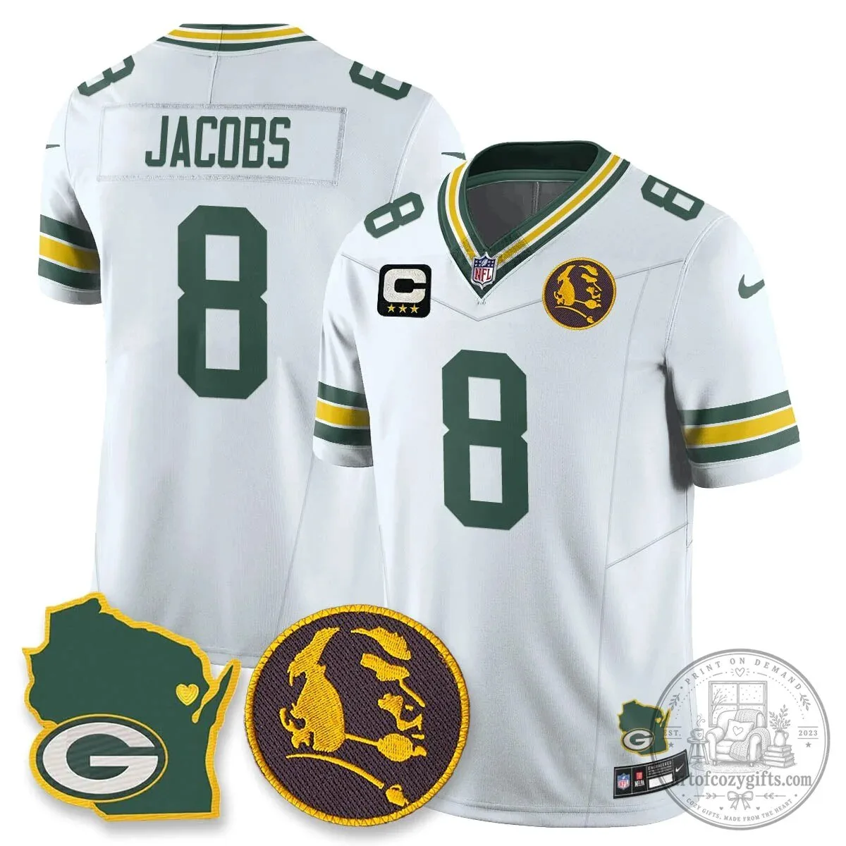 Jordan Love Stitched Football Jersey - Green Bay Packers by John Madden 78 Jordan Love Stitched Football Jersey - Green Bay Packers by John Madden