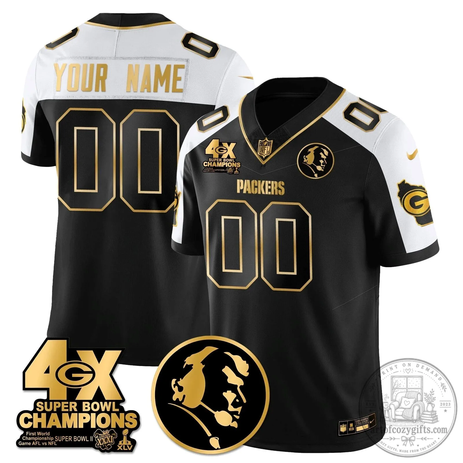Green Bay Packers Super Bowl Champions Jersey featuring John Madden