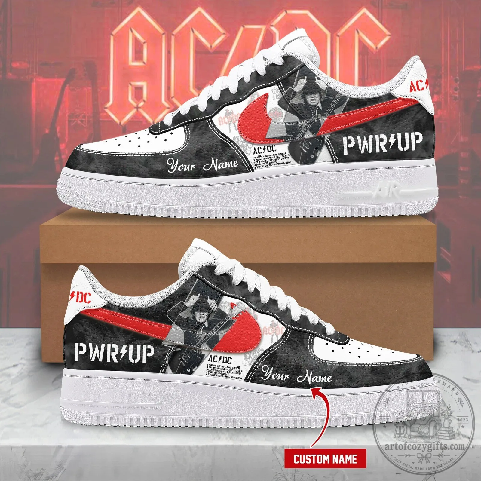AC/DC Power Up Album Rock Band Custom Name Sneakers