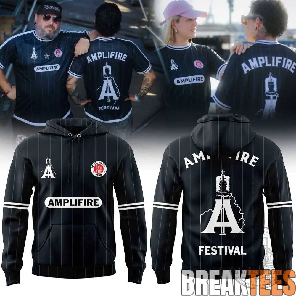 FC St. Pauli x Amplifire Festival Black Pinstripe Hoodie