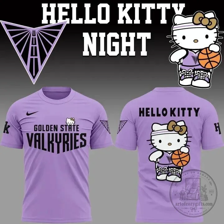 Golden State Valkyries Hello Kitty Night Basketball T-Shirt