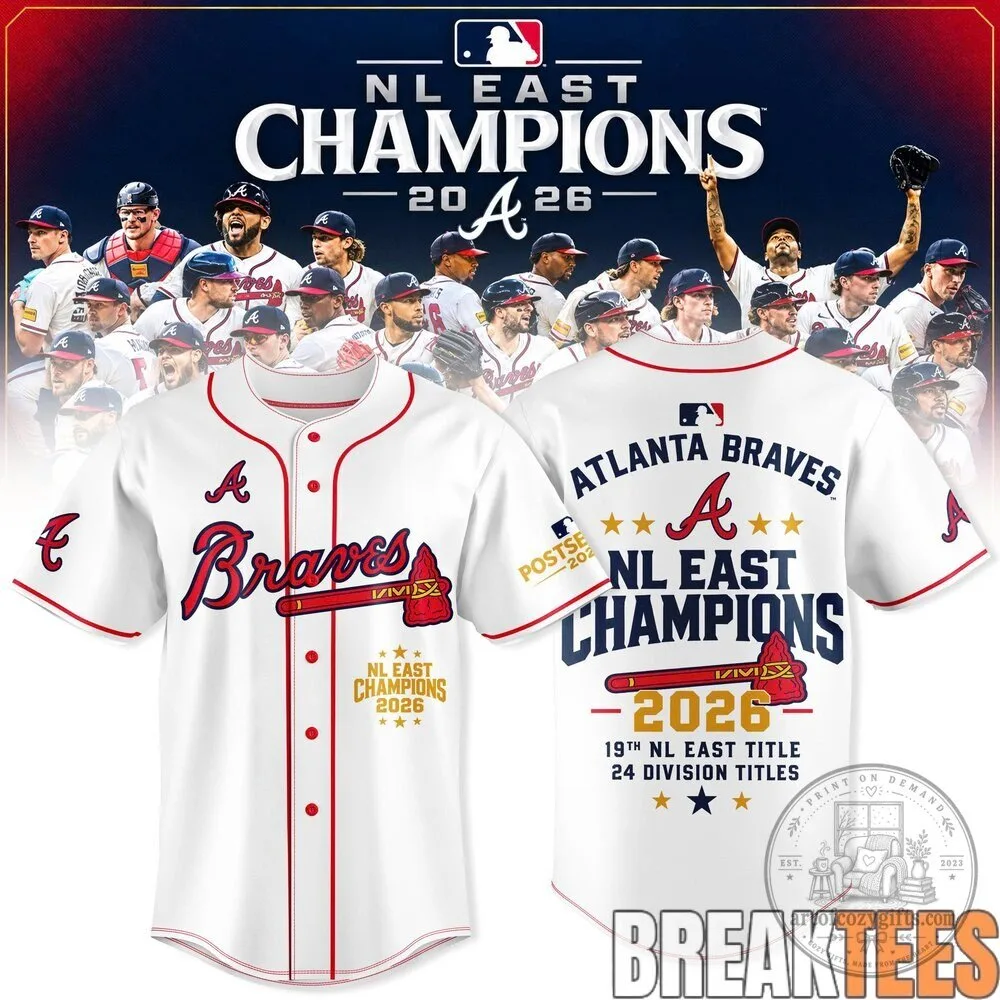 2026 National League East Champions Jersey for Atlanta Braves Baseball