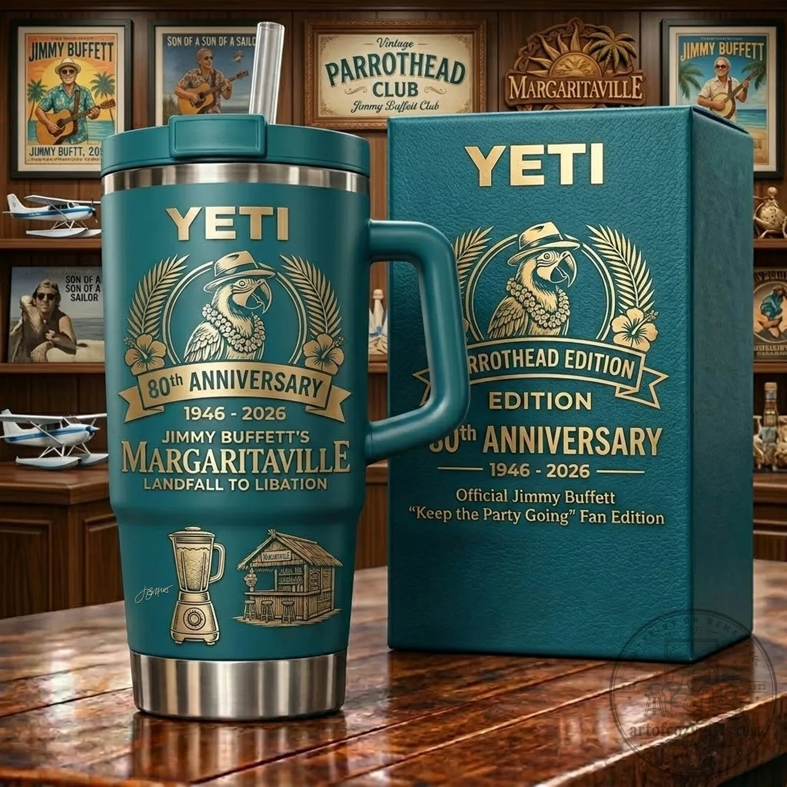 Margaritaville 80th Anniversary Parrothead Tumbler by Jimmy Buffett