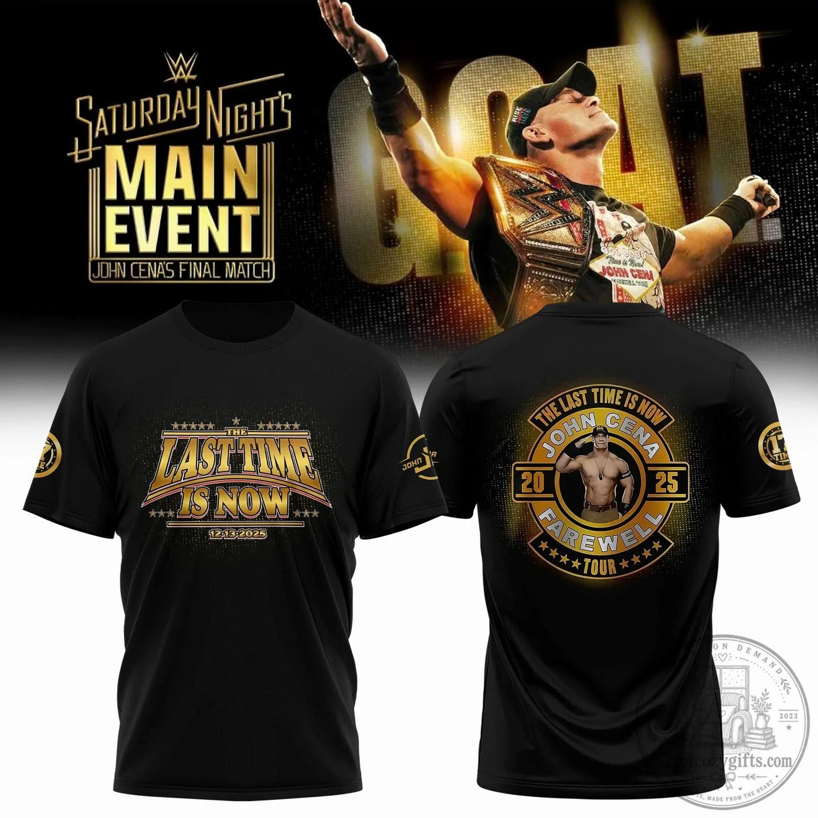 John Cena Final Match 2025 Farewell Tour Black T-Shirt