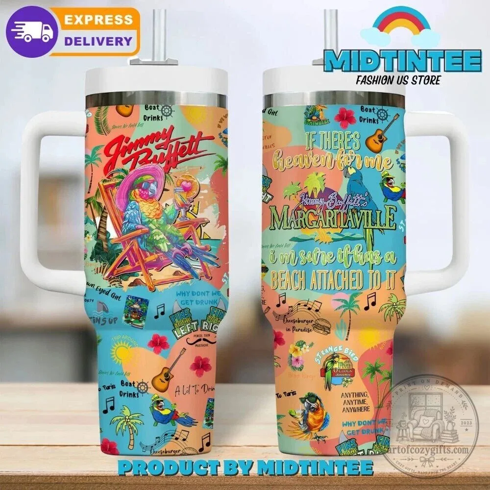 Jimmy Buffett Margaritaville Paradise Beach Handle Tumbler