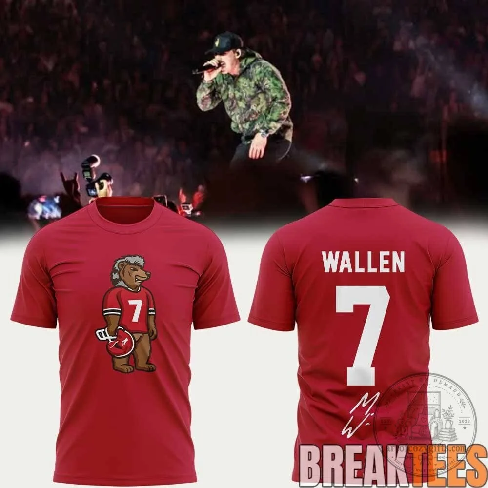 Morgan Wallen Country Music Bear Mascot Number 7 T-Shirt