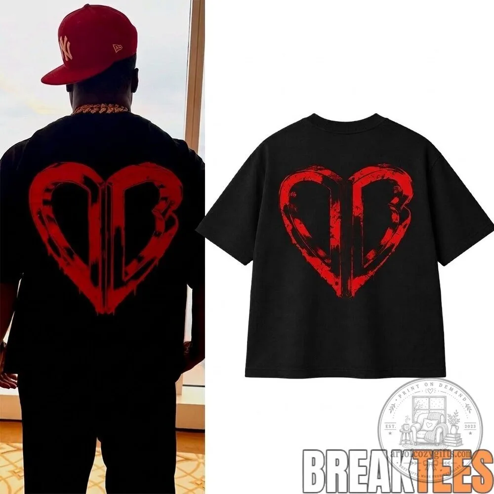 50 Cent Inferno Red DB Villain Heart Logo Black T-Shirt
