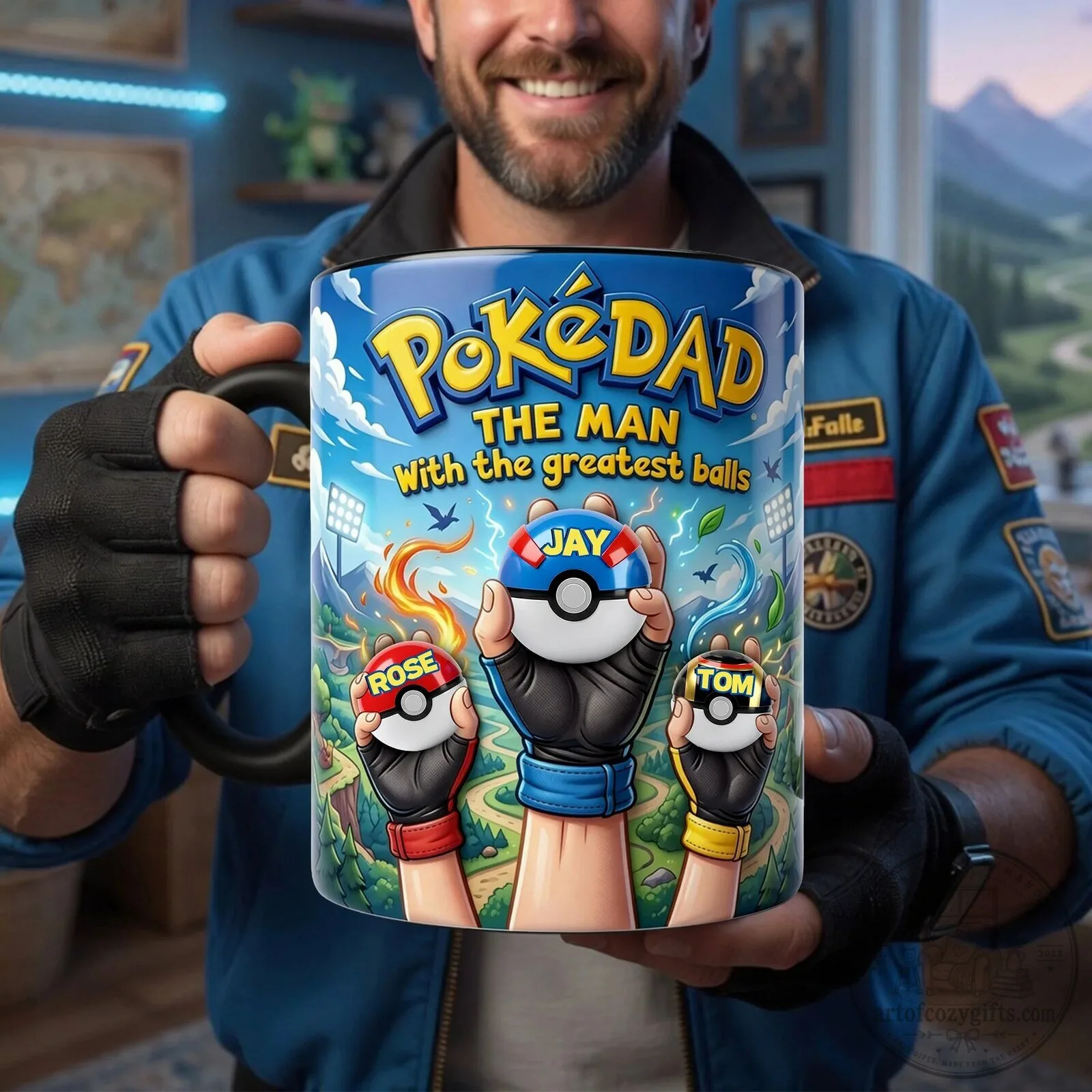 Personalized Pokédad The Man With The Greatest Balls Coffee Mug