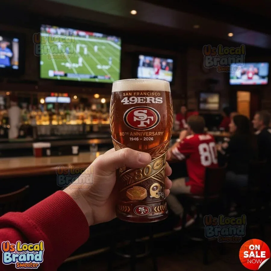 San Francisco 49ers 80th Anniversary 1946-2026 Commemorative Beer Drinking Glass