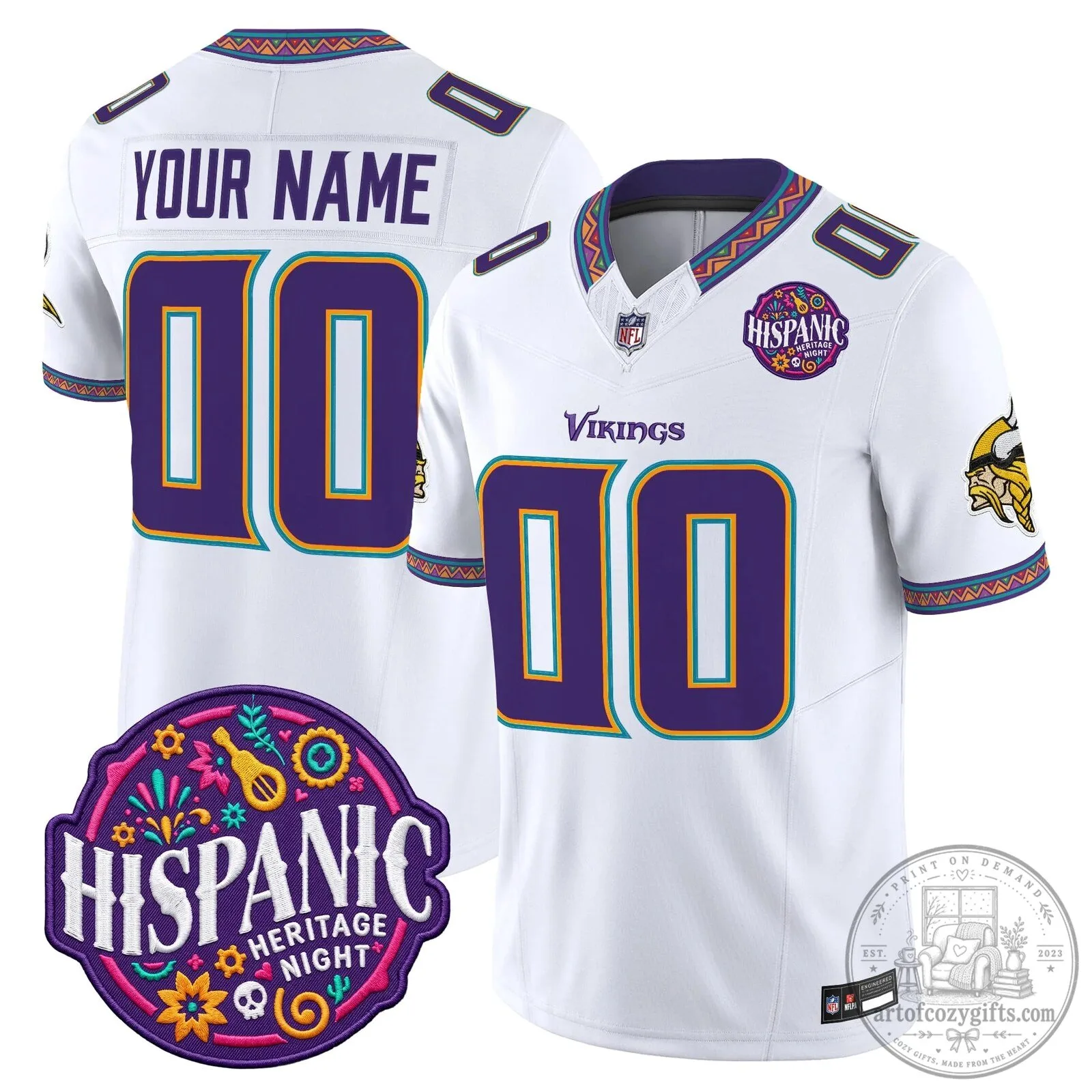 Minnesota Vikings Hispanic Heritage Night Custom Stitched Football Jersey