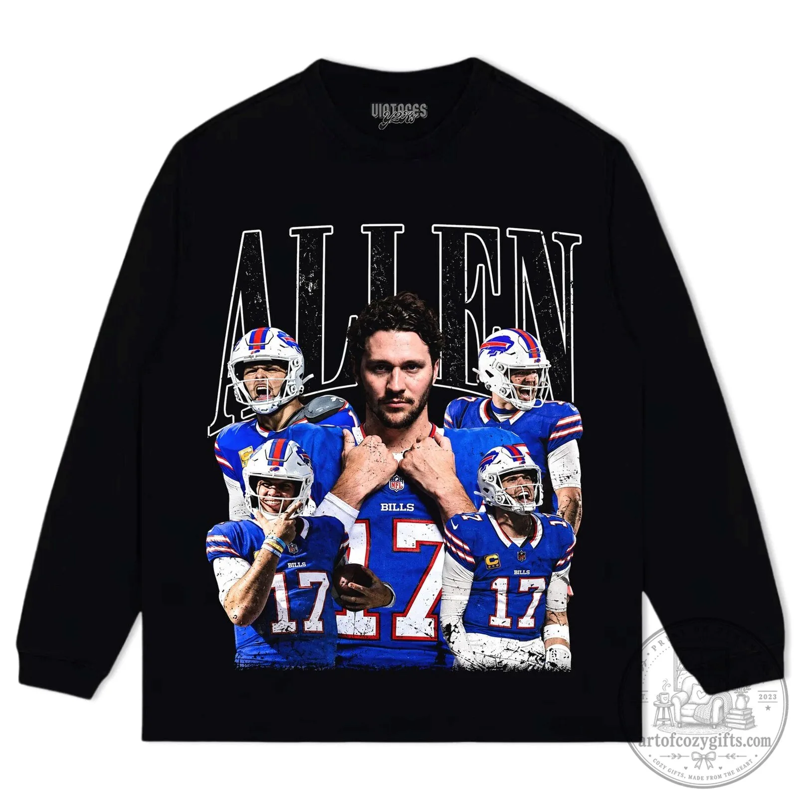 Buffalo Bills Vintage Graphic T-Shirt featuring Josh Allen Football Design 11 Buffalo Bills Vintage Graphic T-Shirt featuring Josh Allen Football Design