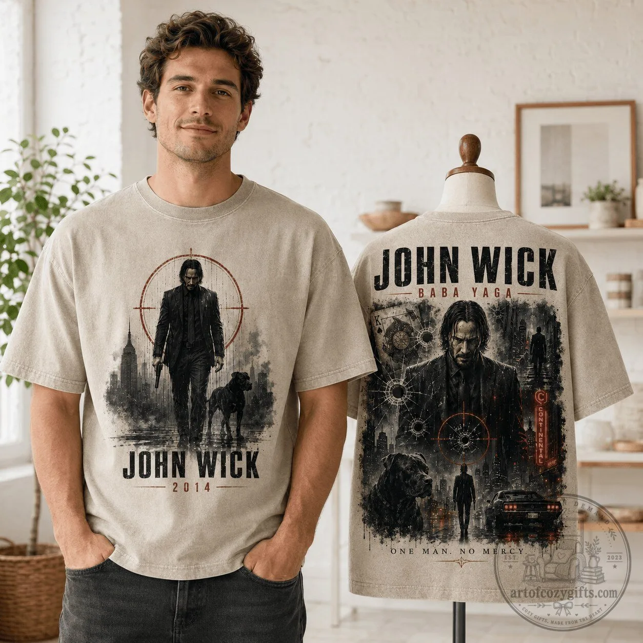 John Wick Baba Yaga One Man No Mercy Vintage T-Shirt