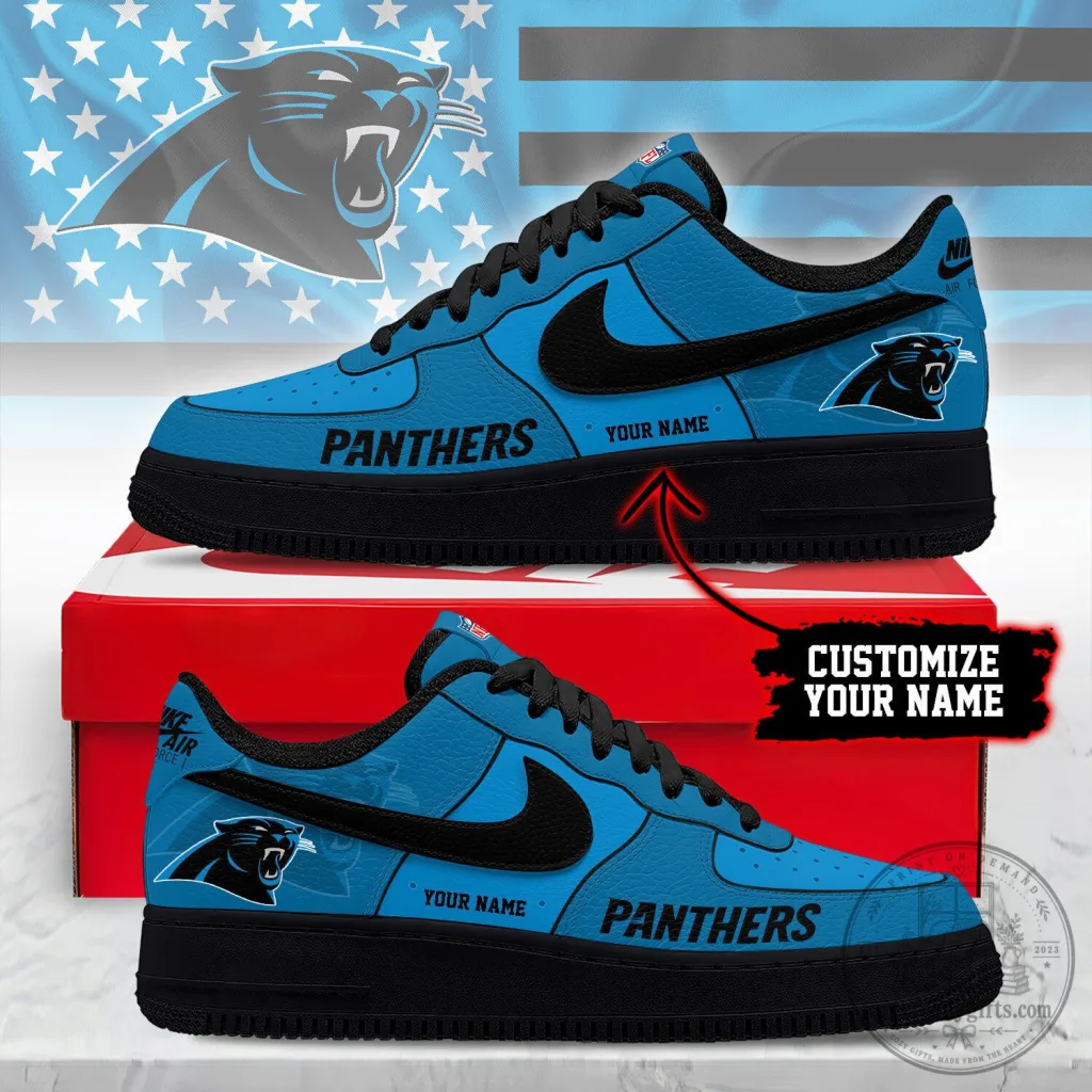 Carolina Panthers Custom Name Blue Air Force Sneakers Carolina Panthers Custom Name Blue Air Force Sneakers