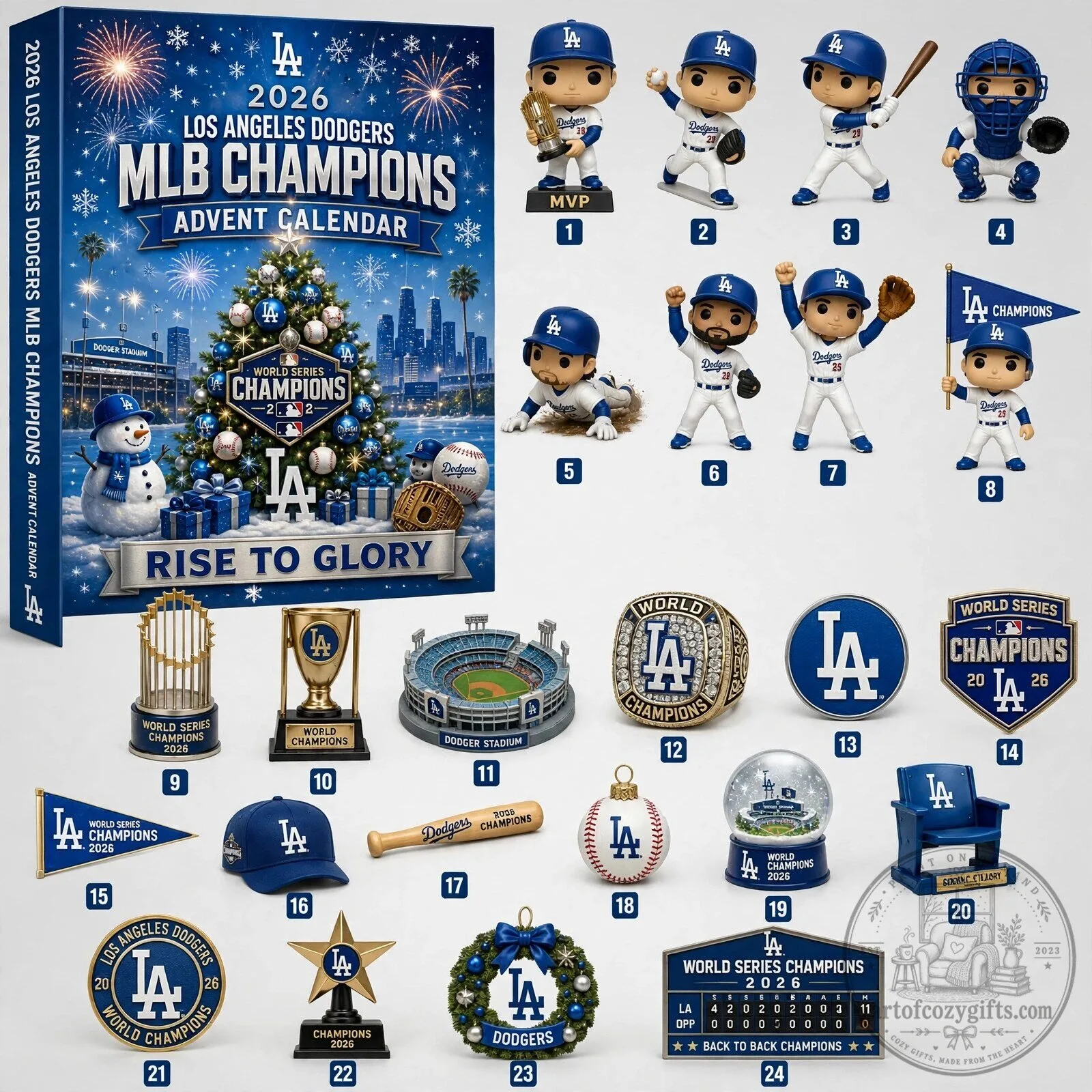 Los Angeles Dodgers 2026 MLB Champions Baseball Team Advent Calendar