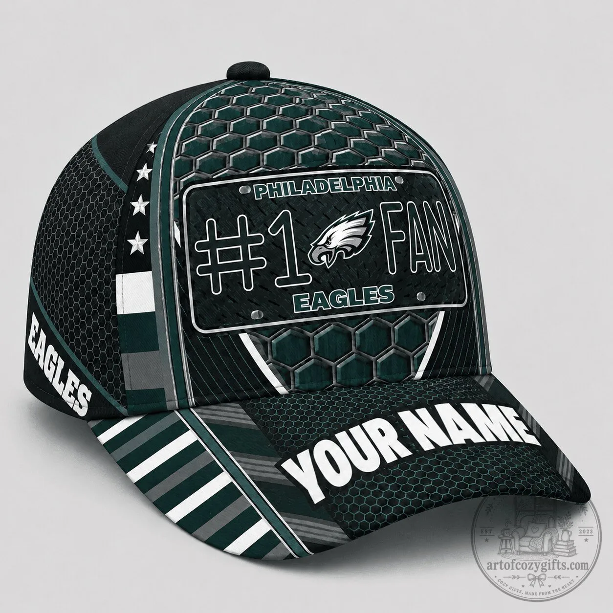 Philadelphia Eagles Fan Personalized Number One Fan Baseball Cap Hat