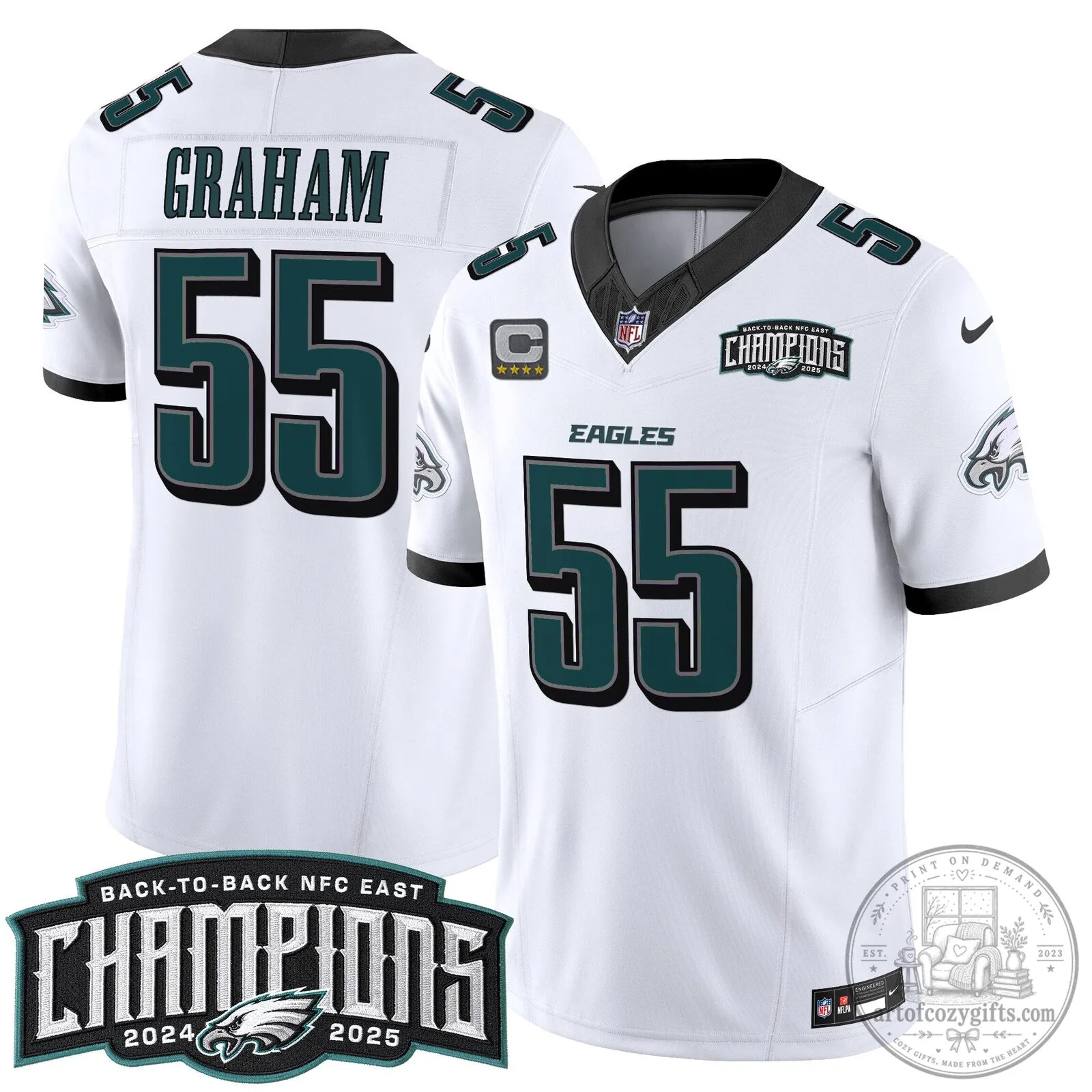 NFC East Division Champions Philadelphia Eagles Graham 55 Football Jersey