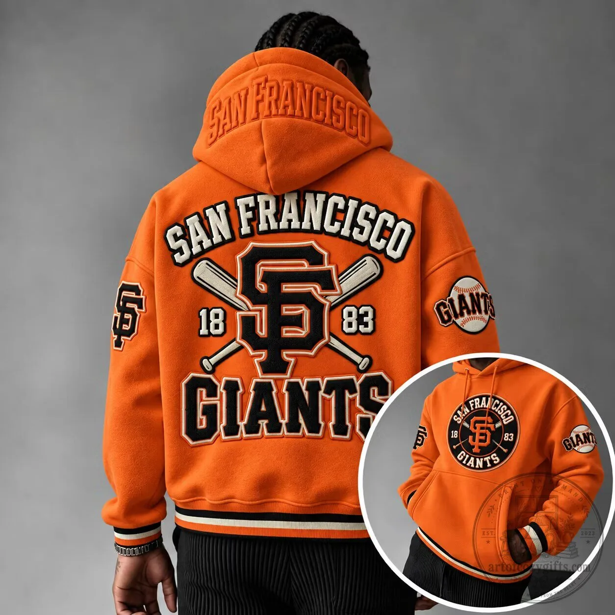Orange Embroidered Hoodie for San Francisco Giants Baseball Team