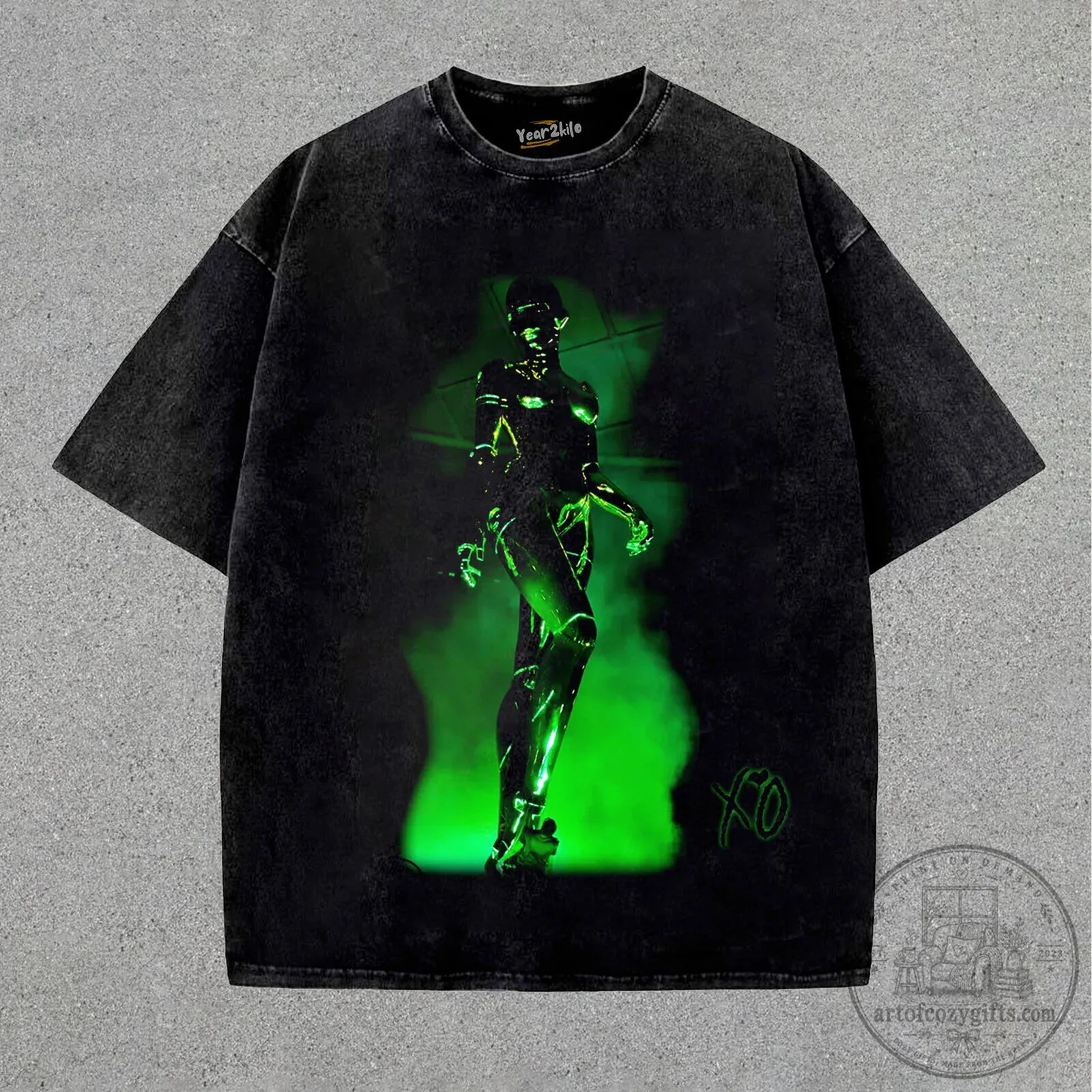 The Weeknd After Hours Til Dawn Tour Robot Graphic Washed Black T-Shirt