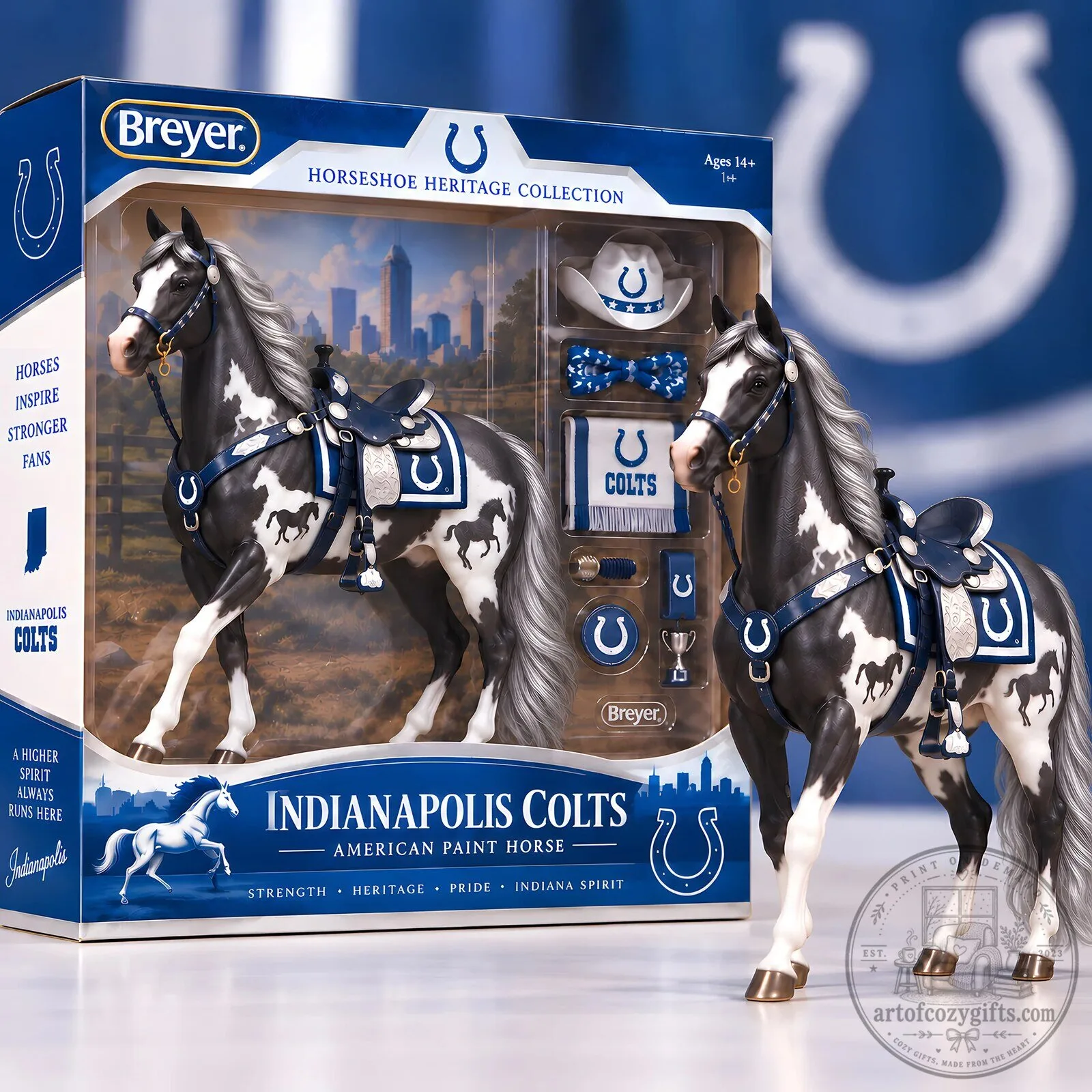 Indianapolis Colts American Paint Horse Horseshoe Heritage Collection Figurine